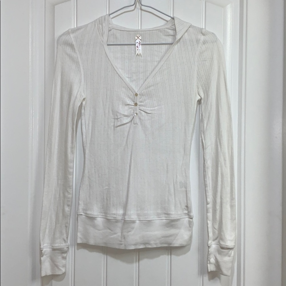 White long sleeve with hood